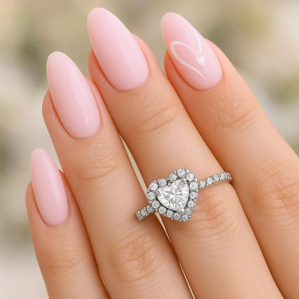 Eternal Heart Promise Ring Silver Ring US Size 5-9