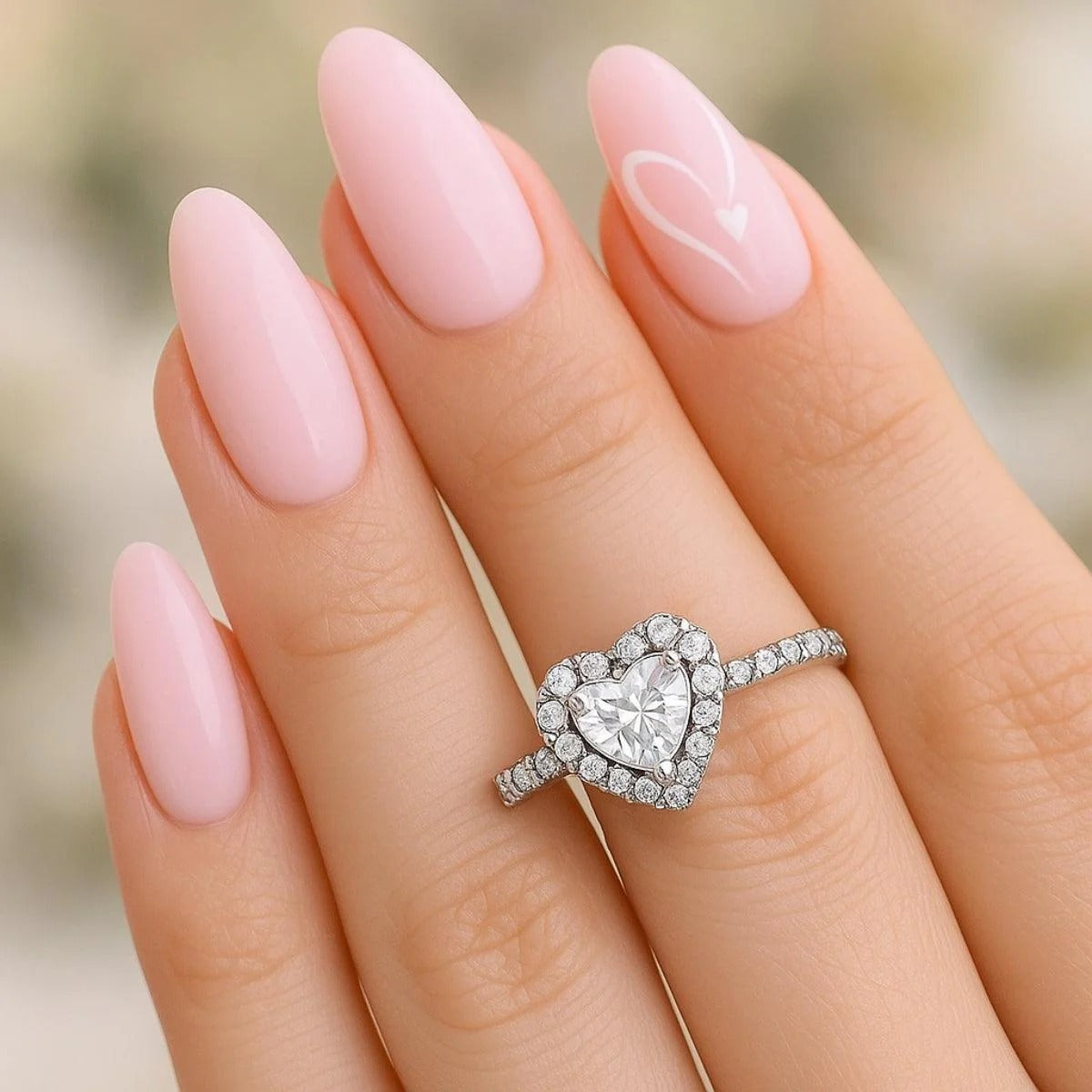 Eternal Heart Promise Ring Silver Ring US Size 5-9
