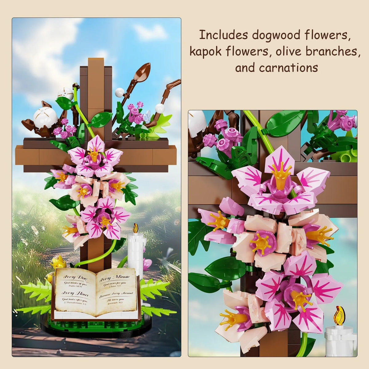 Cross and Holy Bible Building Blocks Meaningful Christian Gift Based Gifts