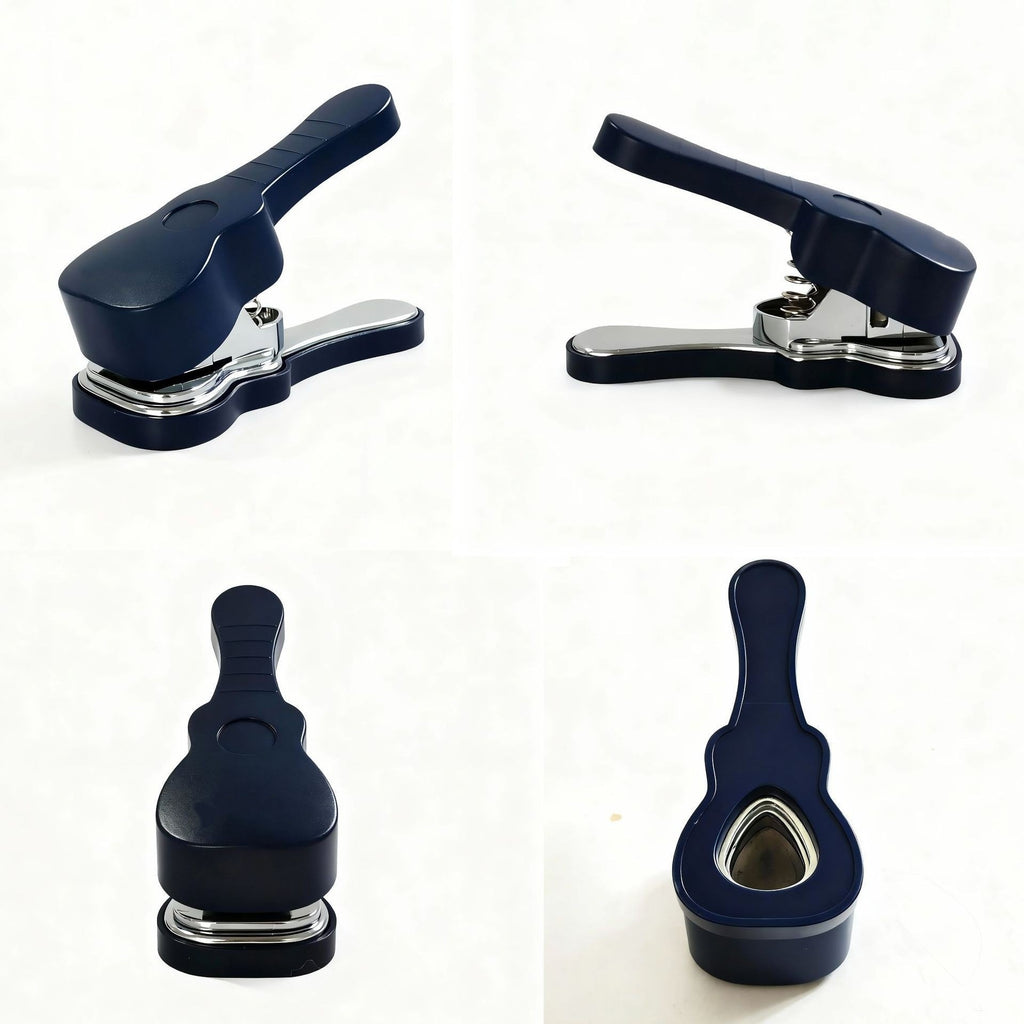 DIY Guitar Pick Punch Maker Kit Heavy-Duty Pick Cutter Tool Set with Pick Strips Leather Keyring Holder & File Unique Musical Gift for Guitarists