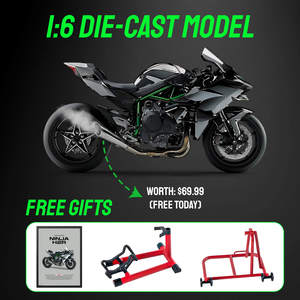 1:6 Scale Premium Die-Cast Motorcycle Model – Exquisite Sports Bike Replica