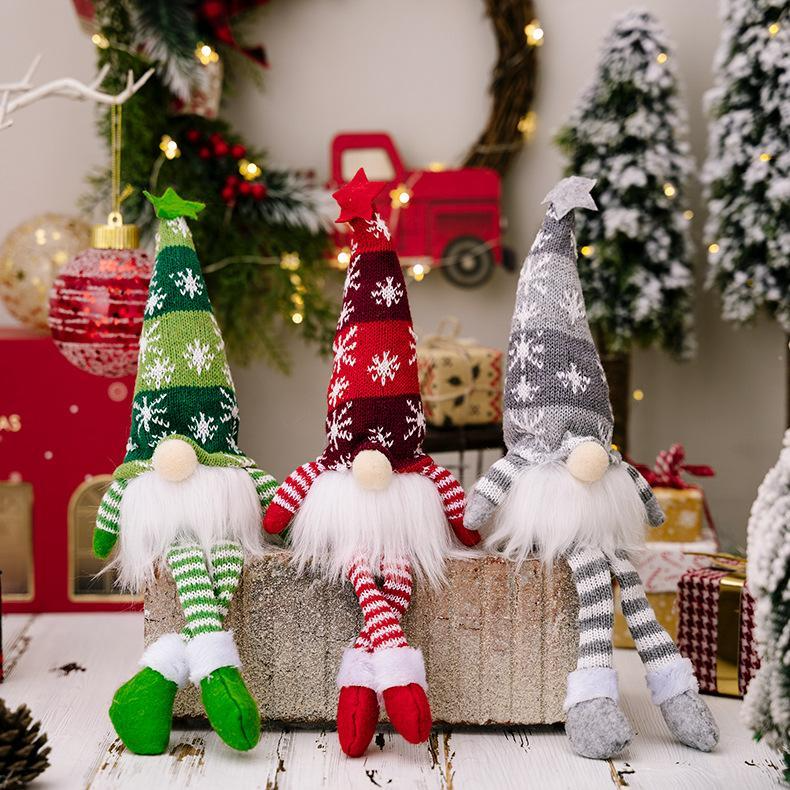 Glowing Gnome Christmas Faceless Dwarf LED With Batteries Doll Merry Christmas Home Decoration Navidad Natal Gift Red Grey Green Doll Xmax Gifts
