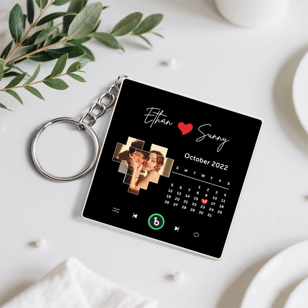 Personalized Photo Music Keychain Bluetooth Music Box Bag Charm That Plays Music Without Cell Phone Anniversary Gifts