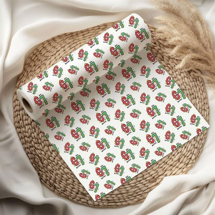 67 Meme Christmas Gift Wrap Funny Holiday Wrapping Paper Trendy Christmas Packaging for Friends Gift for Kids