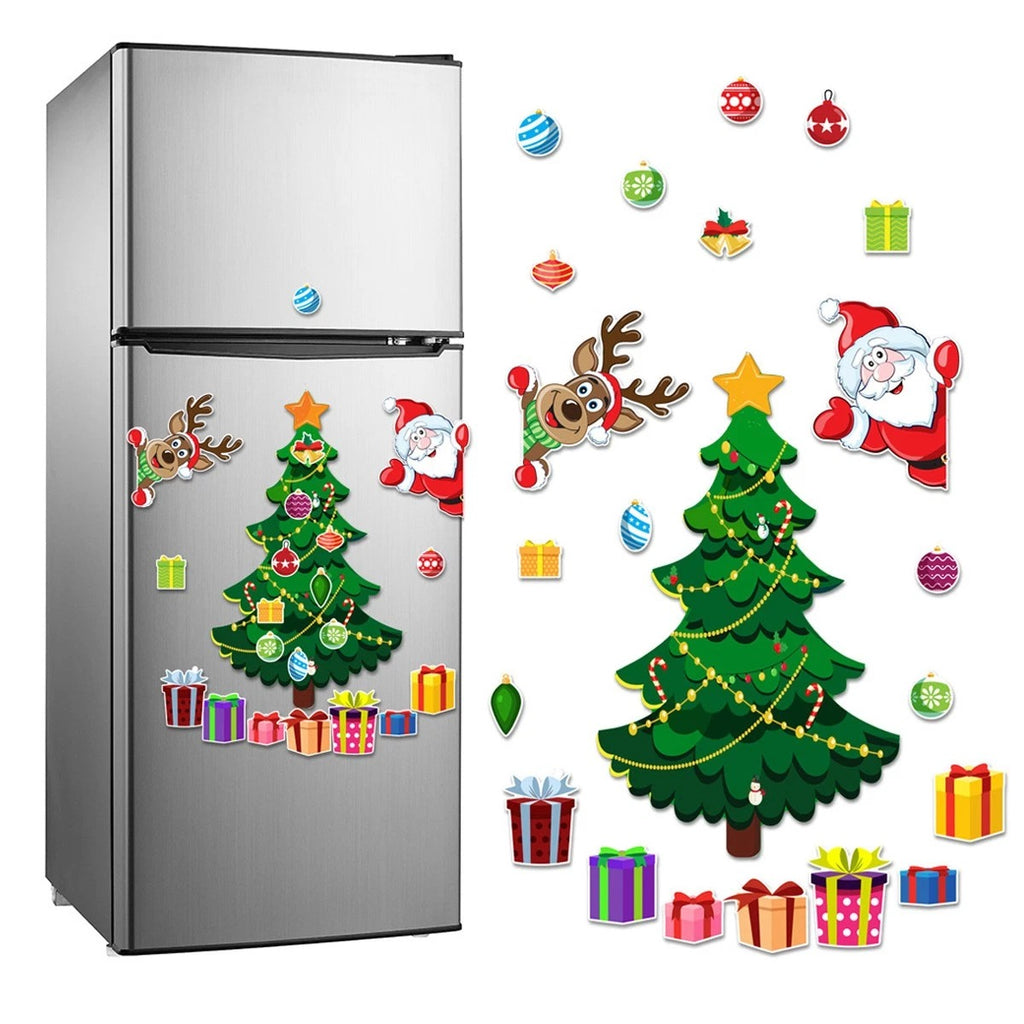 Magnetic Stickers Christmas Tree Decorations Fridge Magnets Sticker Decoration