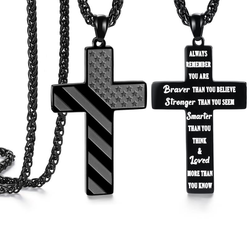 Easter Basket Stuffers for Teens, Boys Gifts Teenage Him 10-12 Year Old Ideas,Coduation Birthday Cool Boyfriend, Men Cross Necklace Chain Son Christmas Day, Pendant Fashion Necklace