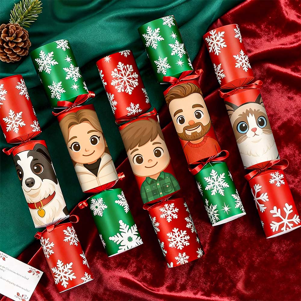 Custom Photo Christmas Crackers Gift New Year Holiday DIY Paper Hat With Joke Cards Christmas Crackers Gifts