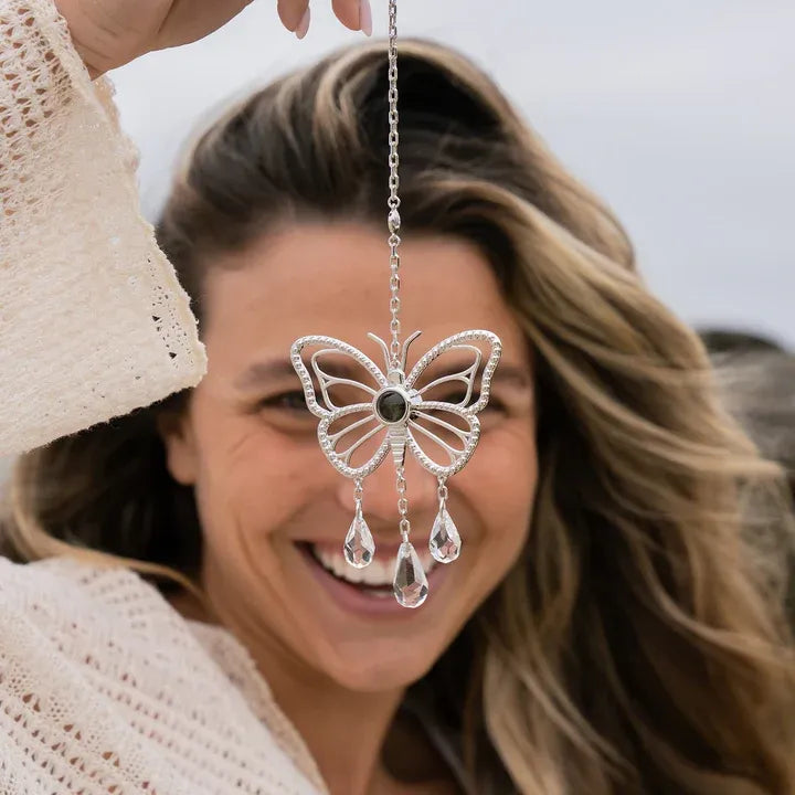 Personalized Butterfly Photo Sun Catcher Projection Ornament Car Decor