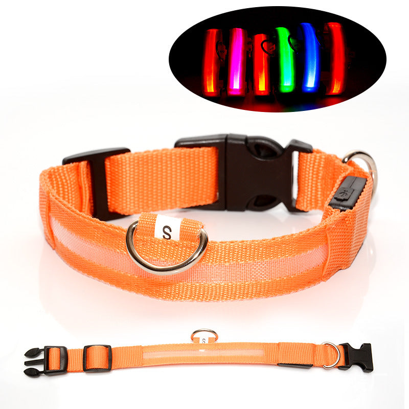 LED Luminous Dog Collar USB Rechargeable, Adjustable Night Safety Glow Collar for Pets