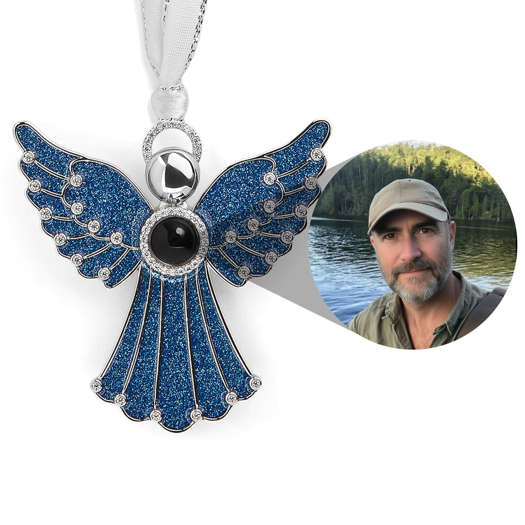 Personalized Glimmering Angel Photo Ornament Projection Gem Ornament Christmas Tree Ornament Christmas Gifts
