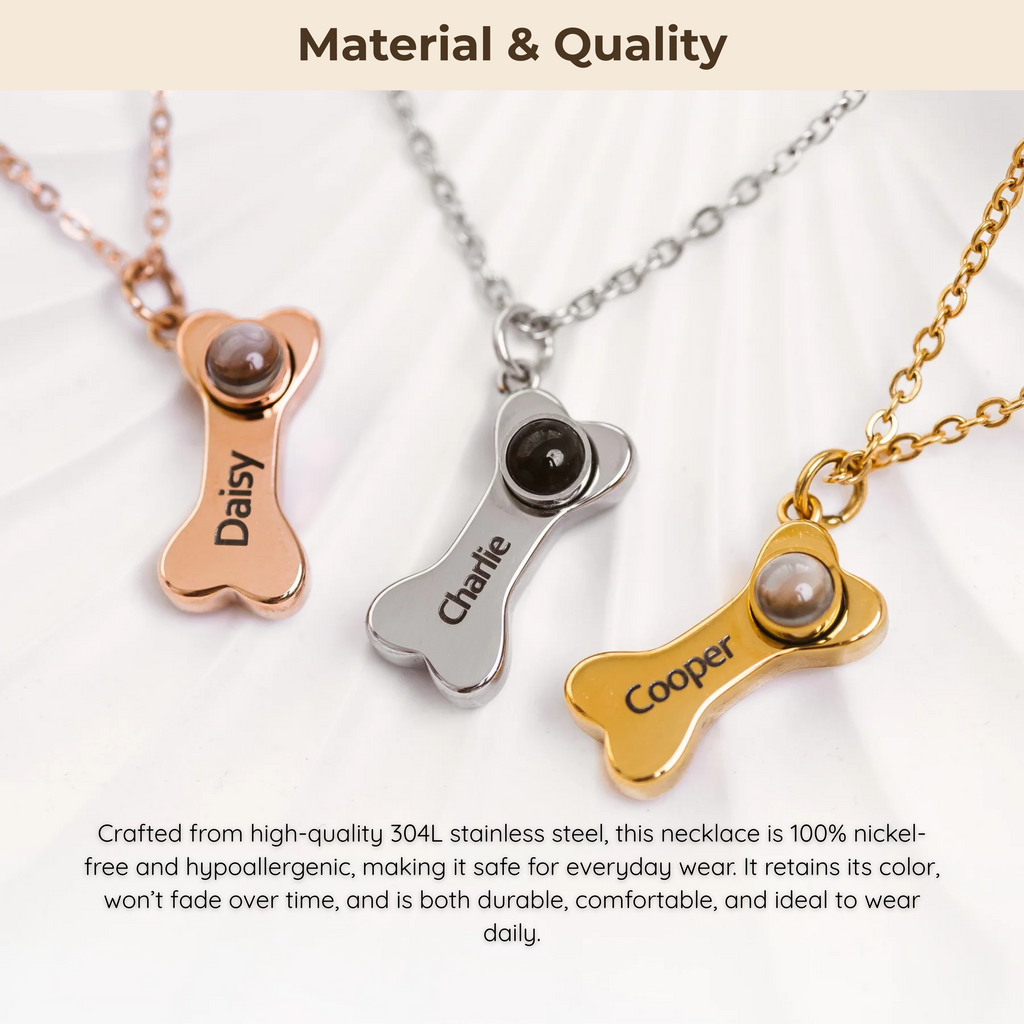 Personalized Necklace With Photo Projection & Engraved Name