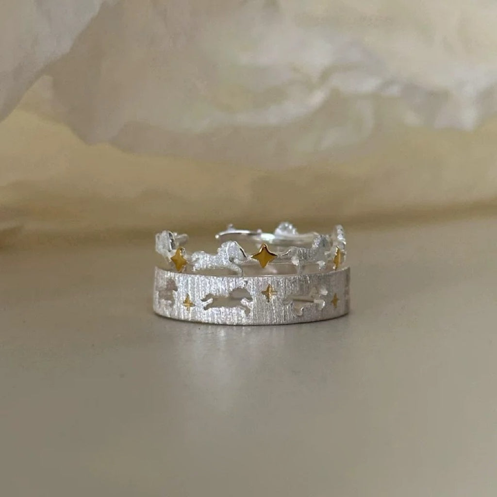 Star Pony Open Ring Adjustable Finger Ring Fashion Jewelry Gift for Women for Girls
