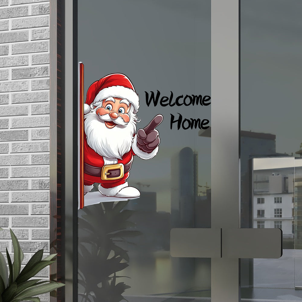 3D Christmas Wall Stickers Santa Claus Removable Stickers Holiday Wallpaper Home Decor