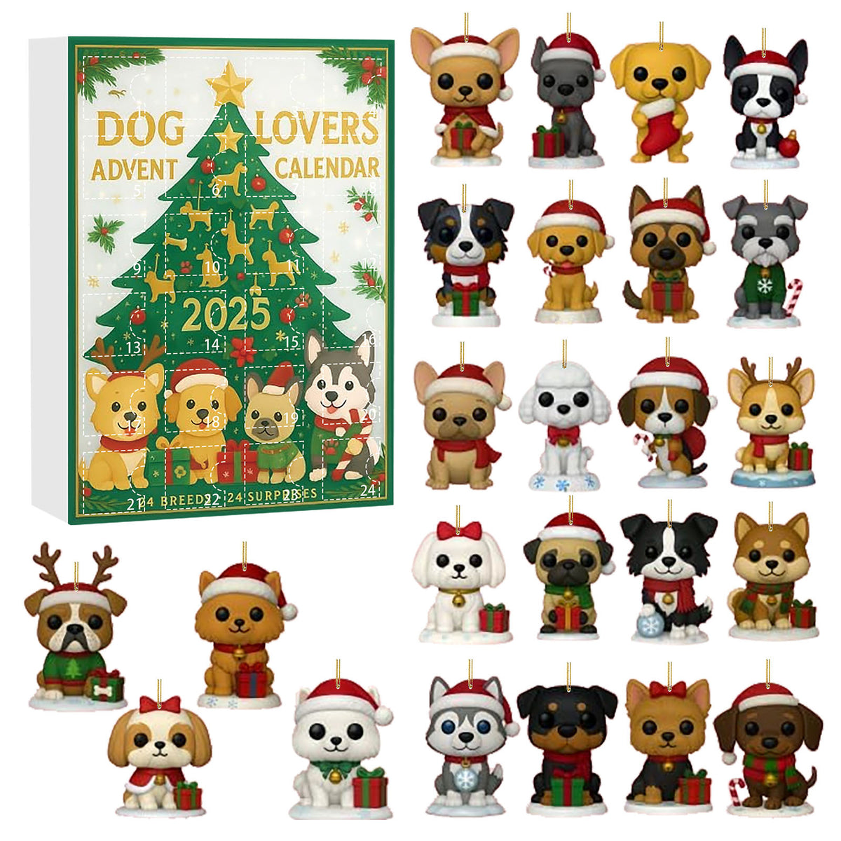 Dog Acrylic Ornament Advent Calendar Christmas Blind Box Christmas Tree Ornaments