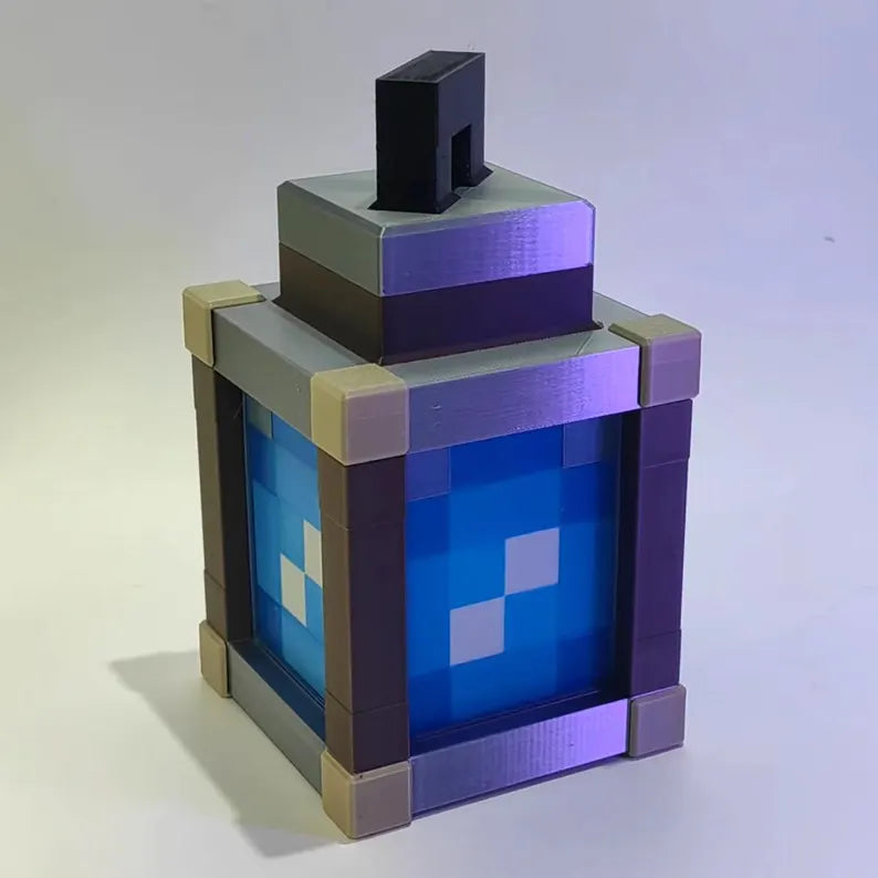 Pixelated Night Light Lantern Chargeable & Bigger- Night Lamp Birthday Gift - Kids Bedroom Decoration - Gamer Room Decor - Christmas Gift