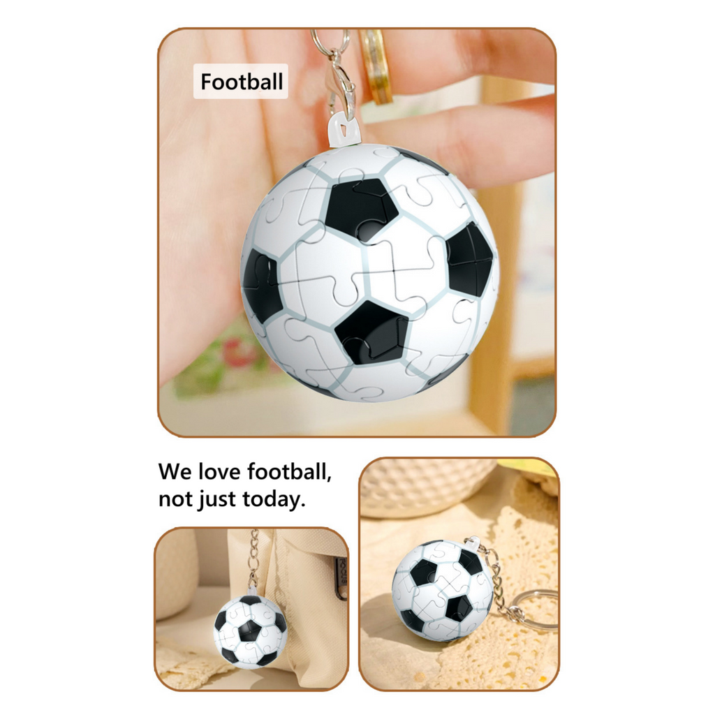 3d Puzzle Ball Keychain Basketball Building Block Educational Toy Pendant