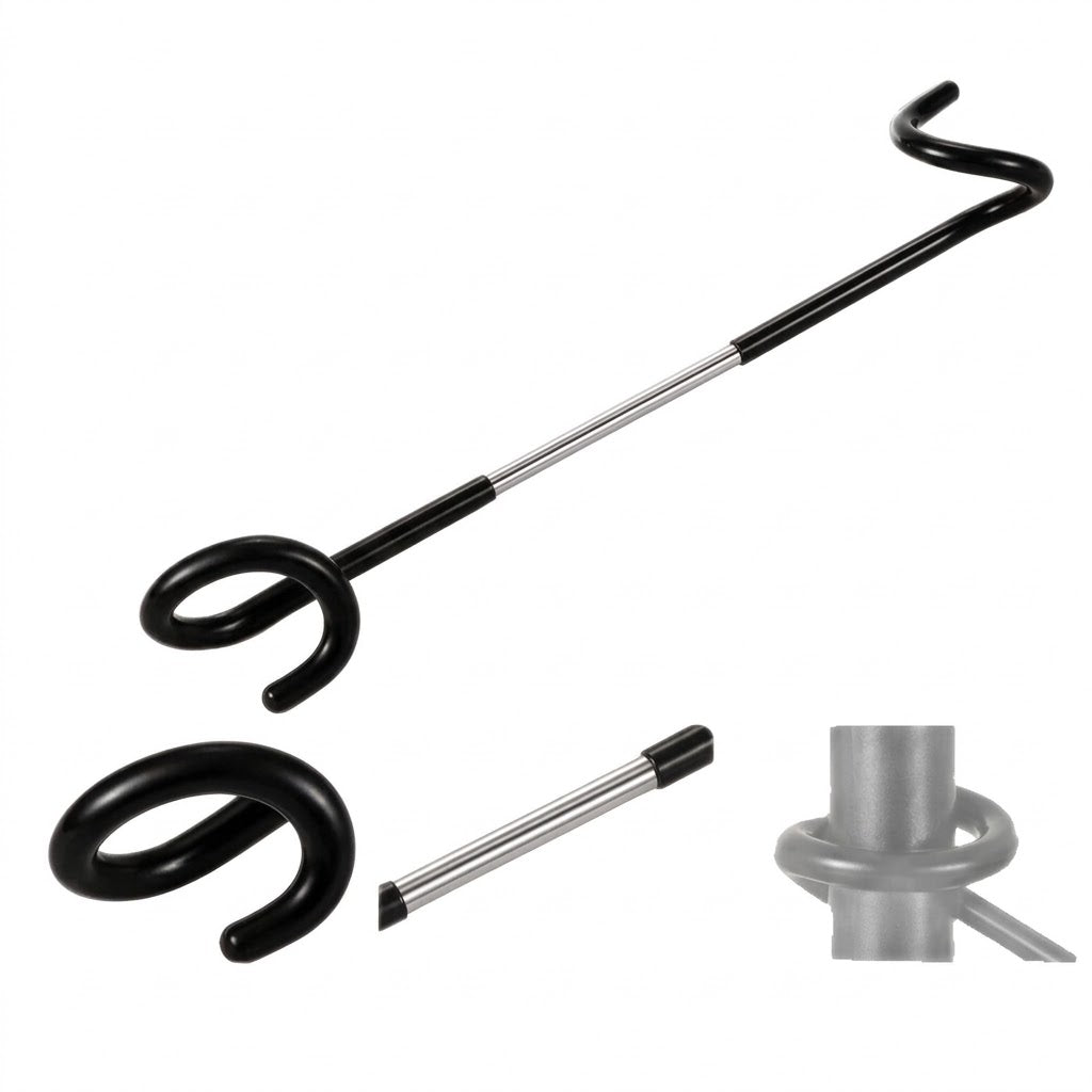 Plant Pole Hanging Hook No-Drill Extension Arm Hook Metal Plant Hanger Holder for Tension Rods Indoor Hanging Planters Macrame Baskets