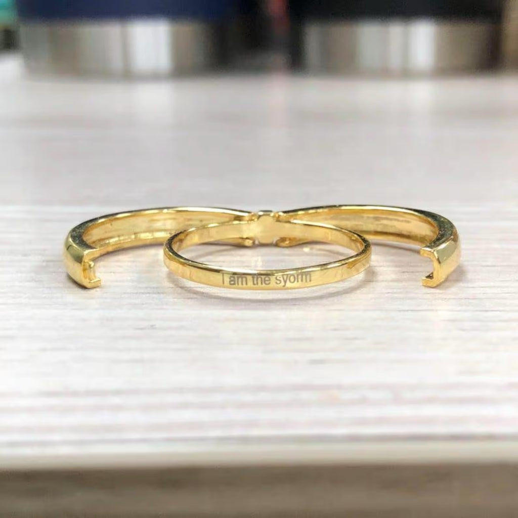 Engraved Hidden Message Ring: Gold-Plated Keepsake Gift for her