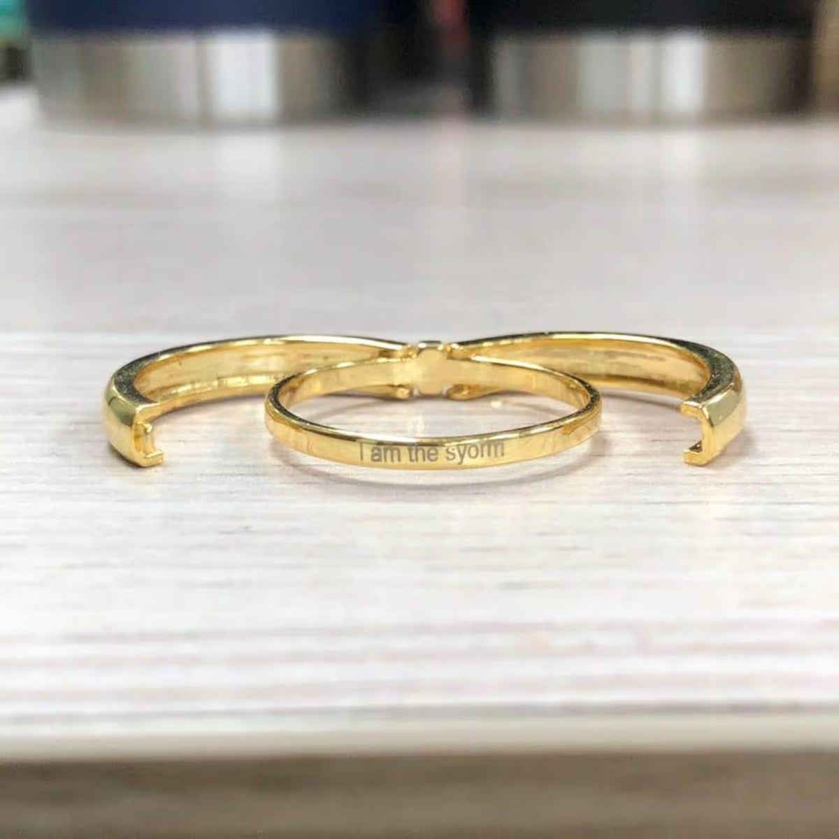 Engraved Hidden Message Ring: Gold-Plated Keepsake Gift for her
