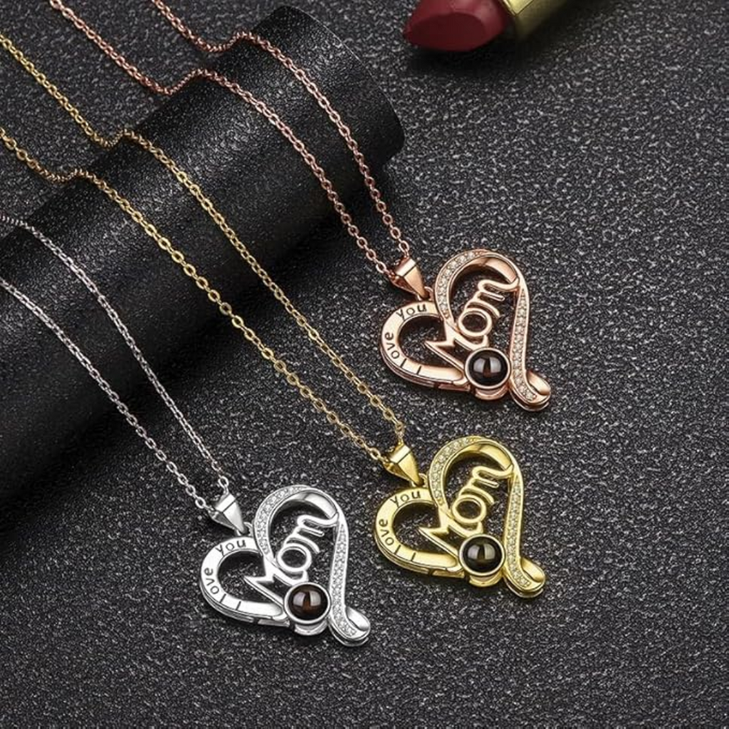 Personalized Projection Necklace Gift for Mom Custom Photo Projection Gem Gift for Her