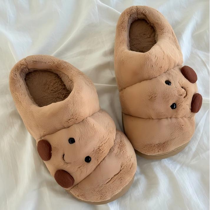 Plush Soft Croissant Slippers Comfortable and Non-Slip Indoor Home Shoes