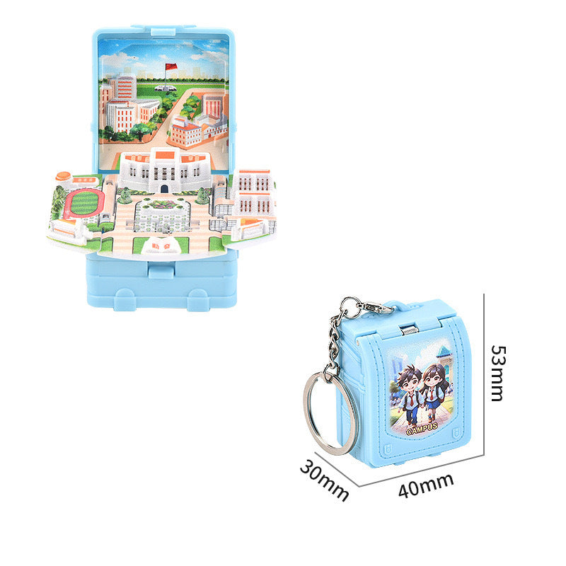 3d Pop-up Book Keychain Folding Bomb Book Decompression Pendant