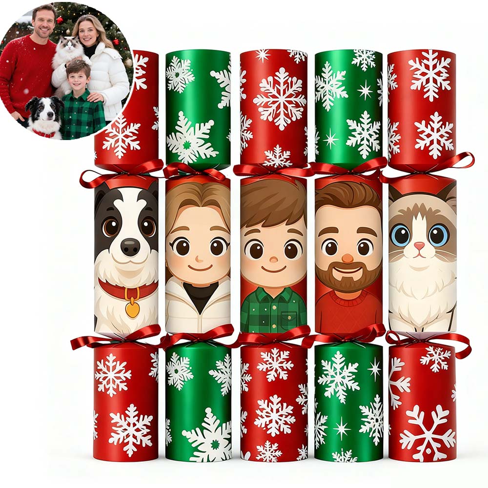 Custom Photo Christmas Crackers Gift New Year Holiday DIY Paper Hat With Joke Cards Christmas Crackers Gifts