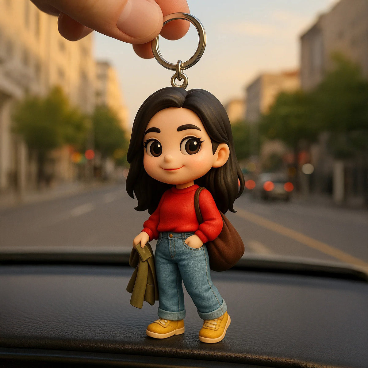 Custom 3D Keychain Figure from Your Photo Personalized Mini Doll in Business Suit Unique Gift Idea