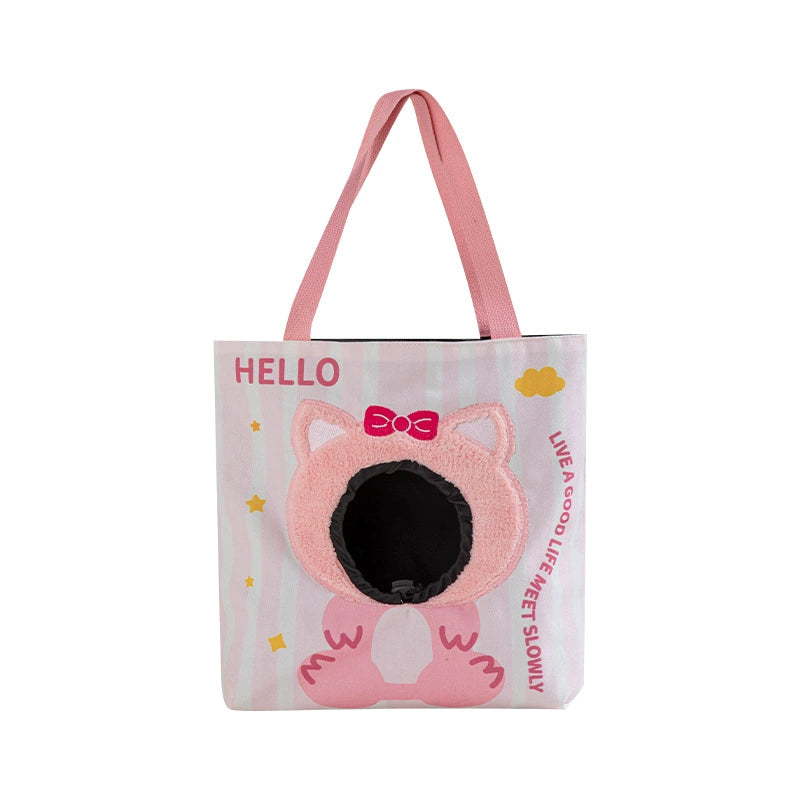 Custom Pet Carrier Sling Bag – Breathable Canvas Crossbody Shoulder Bag for Small Dogs, Cats & Puppies with Safety Strap