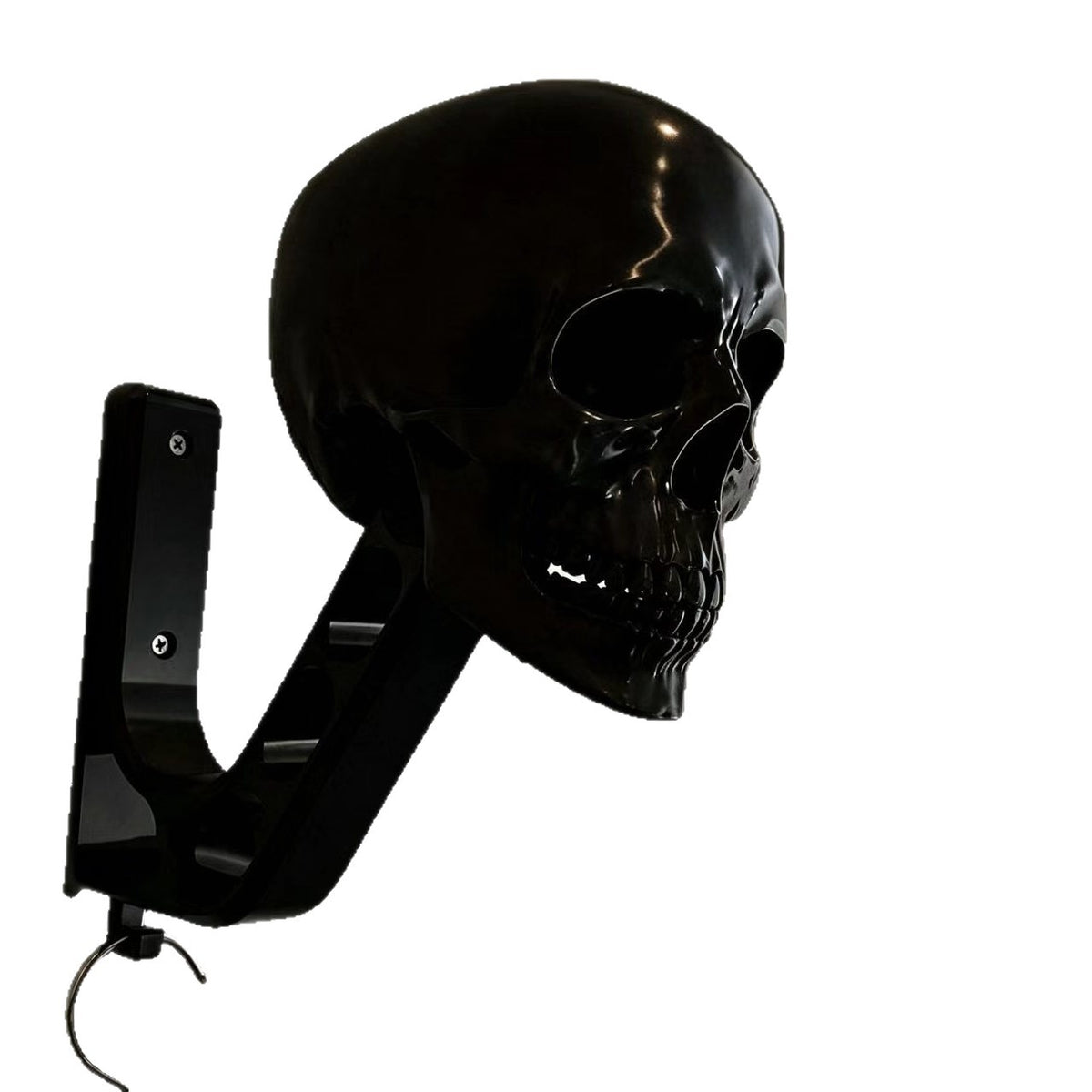 Helmet Stand Holder Black Knight Skull Wall Mount Tactical Motorcycle Helmet Rack Gothic Skull Head Display Stand for Caps Headphones Gear Decor