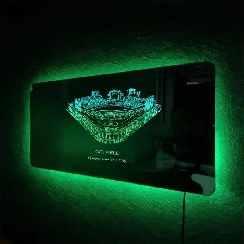 Globe Life Field Mirror Light Custom Your Slogan Text Personalized Gift for Sport Lover